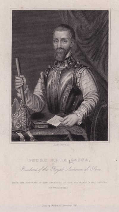 Pedro de la Gasca, İspanyol piskopos, diplomat ve ikinci Peru Valisi (s/b fotoğraf) by English Photographer