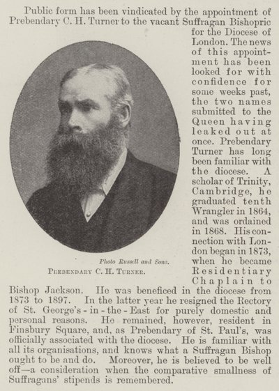 Prebendary CH Turner by English Photographer