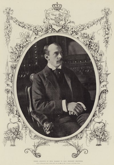 Teck Prensi Adolphus, Leydi Margaret Grosvenor ile evli by English Photographer