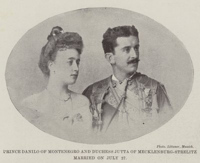 Karadağ Prensi Danilo ve Mecklenburg-Strelitz Düşesi Jutta 27 Temmuz