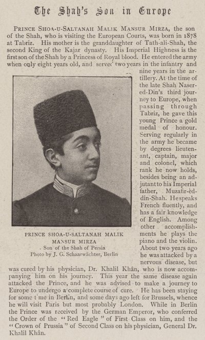 Prens Shoa-U-Saltanah Malik Mansur Mirza by English Photographer