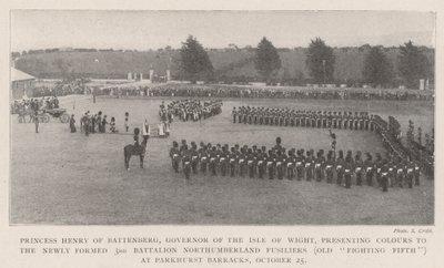 Battenberg Prensesi Henry, Wight Adası Valisi, Parkhurst Kışlasında Yeni Kurulan 3. Tabur Northumberland Fusiliers