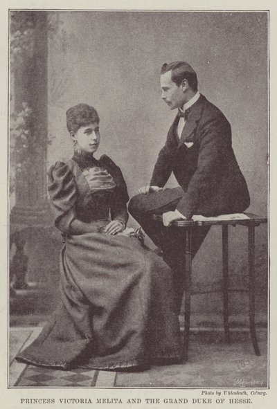 Prenses Victoria Melita ve Hessen Büyük Dükü by English Photographer