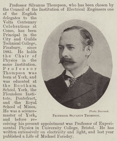 Profesör Silvanus Thompson by English Photographer