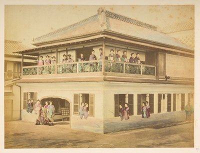 Shinpuro Genelevindeki fahişeler, Takashima-cho, Yokohama, Fotoğrafçı: Stillfried, Raimund von Lucas Koleksiyon: Charles James ve Morton P, Lucas