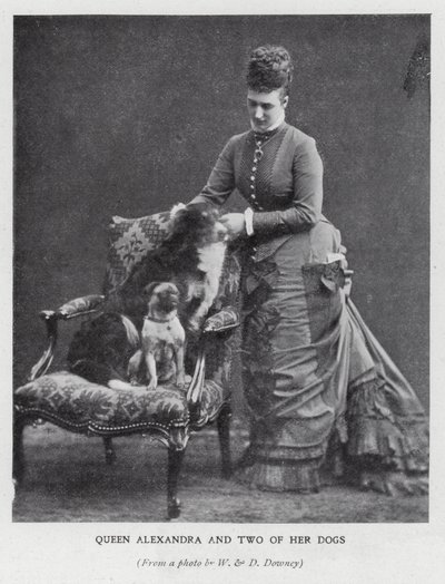 Kraliçe Alexandra ve iki köpeği (s/b fotoğraf) by English Photographer