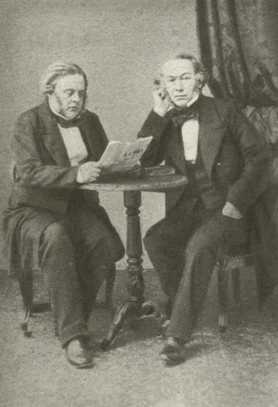 Richard Cobden (solda) ve John Bright (sağda) (s/b fotoğraf) by English Photographer