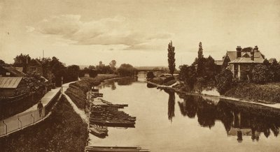 Köprüden Wye Nehri, Hereford (b/w fotoğraf) by English Photographer