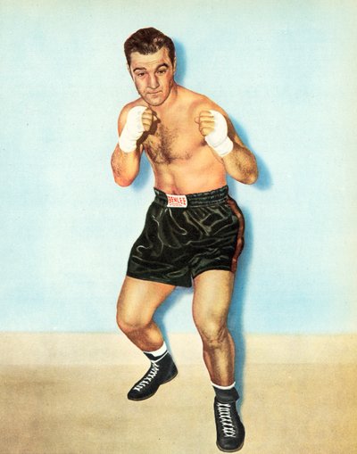 Dünyanın ağır sıklet boks şampiyonu Rocky Marciano, kırk sekiz profesyonel dövüşte yenilmedi (fotoğraf) by English Photographer