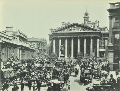 Kraliyet Borsası, Threadneedle Caddesi, Londra Şehri, 1890 by English Photographer