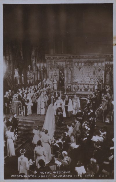 Kraliyet düğünü, Westminster Abbey 29 Kasım 1934 (s/b fotoğraf) by English Photographer