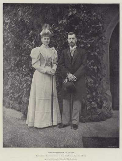Rusya'nın Geleceği Çarı ve Çarı, Hesse-Darmstadt Prensesi Alix ve Rusya Büyük Dükü Nicholas, Çarevitch by English Photographer