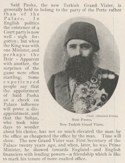 Said Paşa, Yeni Türk Sadrazamı by English Photographer