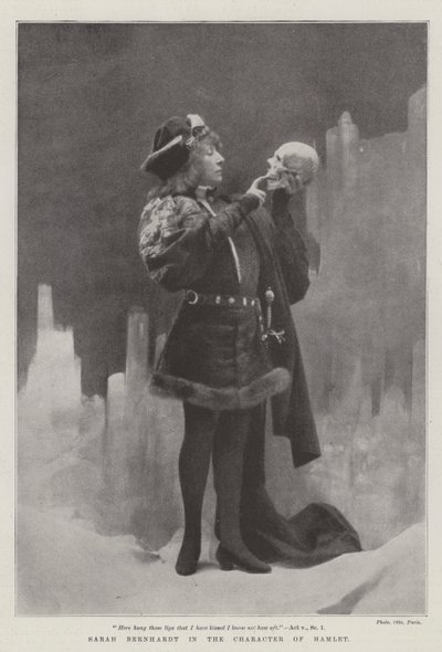 Hamlet Karakterinde Sarah Bernhardt by English Photographer