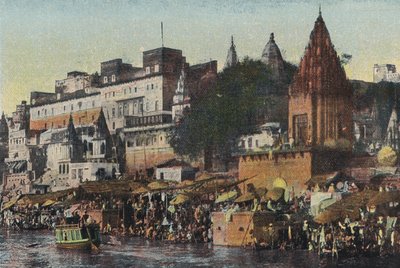 Ganj, Benares sahnesi (renkli fotoğraf) by English Photographer