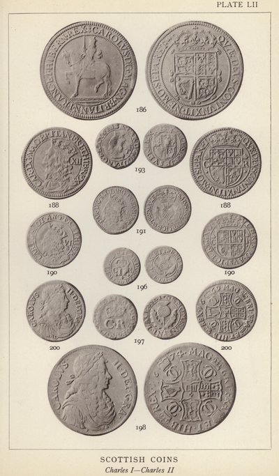 İskoç Paraları, Charles I, Charles II (s/b fotoğraf) by English Photographer