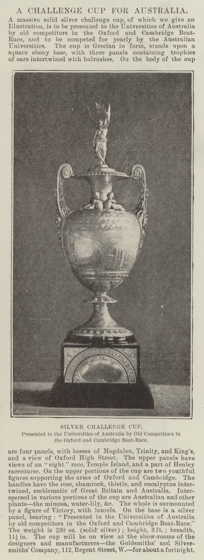 Silver Challenge Cup, Oxford ve Cambridge Boat-Race