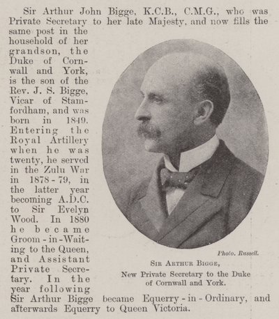 Sir Arthur Bigge, Cornwall ve York Dükü