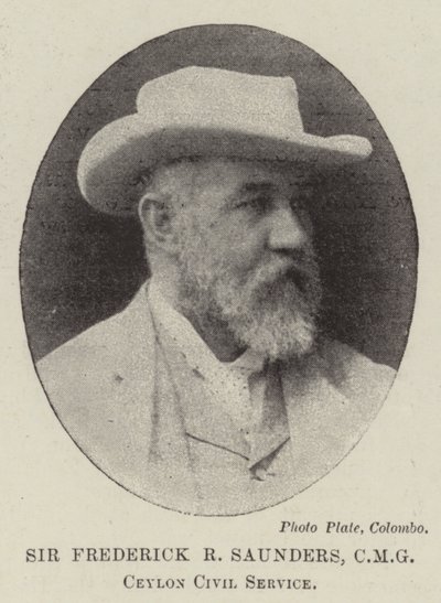 Sir Frederick R Saunders, CMG, Seylan Kamu Hizmeti by English Photographer