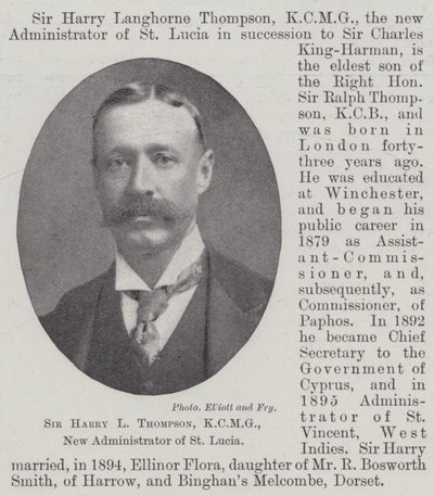 Sir Harry L Thompson, KCMG, St Lucia