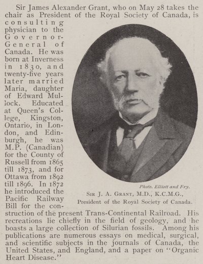 Sir JA Grant, MD, KCMG, Royal Society of Canada Başkanı by English Photographer