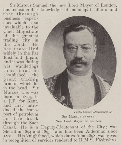 Sir Marcus Samuel, Londra