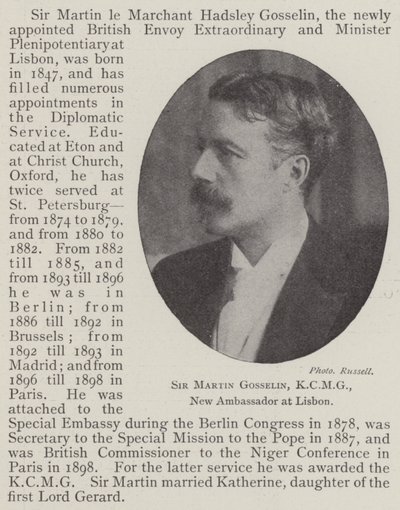 Sir Martin Gosselin, KCMG, Lizbon