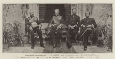 İngiltere Büyükelçisi Sir Philip Currie, Üç Personeliyle by English Photographer