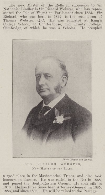 Sir Richard Webster, Rolls