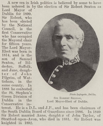 Sir Robert Sexton, Dublin