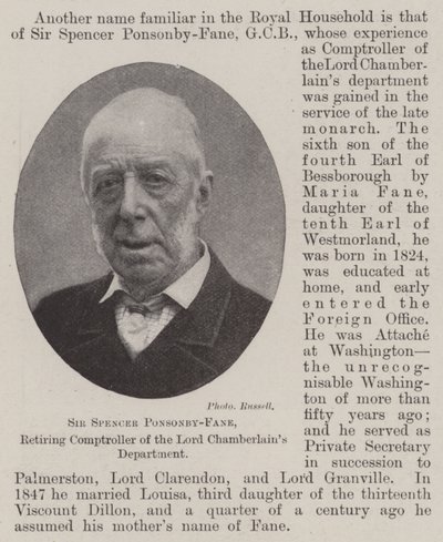 Sör Spencer Ponsonby-Fane, Lord Chamberlains Departmanı