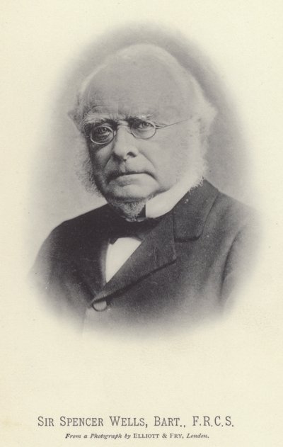 Sir Spencer Wells, Baronet, FRCS (b/w fotoğraf) by English Photographer