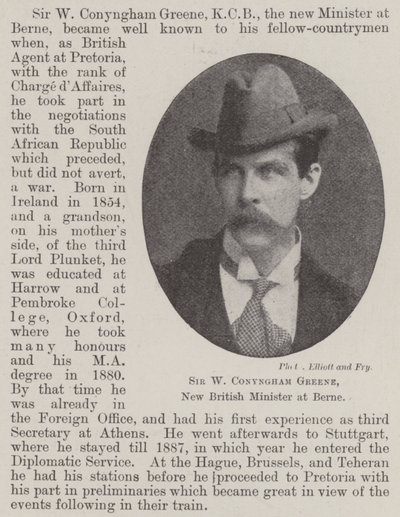 Sir W Conyngham Greene, Bern