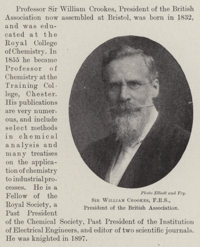 Sir William Crookes, FRS, British Association Başkanı by English Photographer