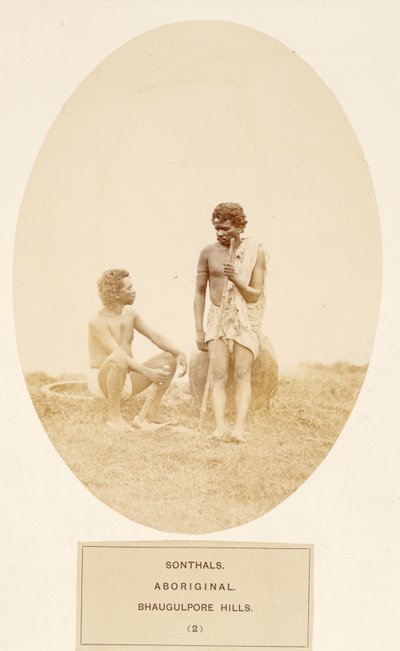 Sonthals, Aborijin, Bhaugulpore Hills, from The People of India, J. Forbes Watson tarafından, 1868