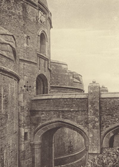 St Mawes Kalesi, Kapı Yolu (b/w fotoğraf) by English Photographer