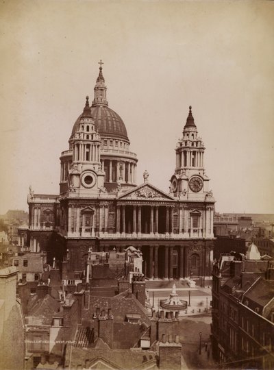 St Pauls Katedrali, Londra, çatı manzarası ile (b/w fotoğraf) by English Photographer