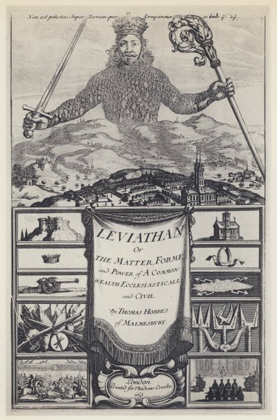 T Hobbes, Leviathan, A Crooke 1651 (s/b fotoğraf) by English Photographer