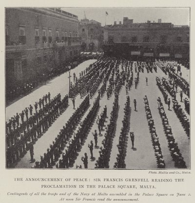 Barışın Duyurusu, Sir Francis Grenfell, Malta