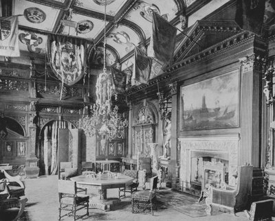 Ziyafet Salonu, Knebworth (s/b fotoğraf) by English Photographer