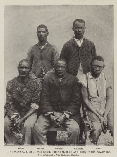Bechuana Rising, Rebel Chief Galishwe ve Takipçilerinden Bazıları by English Photographer