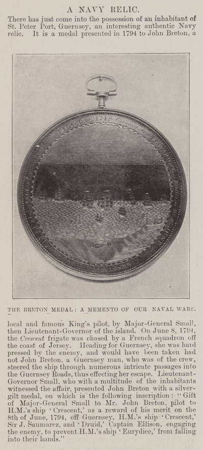 Breton Madalyası, Deniz Savaşlarımızdan Bir Hatıra by English Photographer