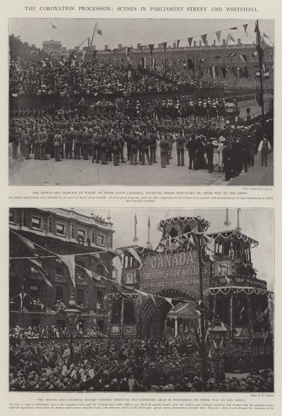 Taç Giyme Töreni, Parlamento Caddesi ve Whitehall