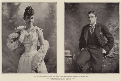 1869 doğumlu Duc dOrleans ve 1871 doğumlu Princesse Helene dOrleans, Geç Comte de Paris