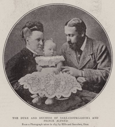 Saxe-Coburg-Gotha Dükü ve Düşesi ve Prens Alfred by English Photographer