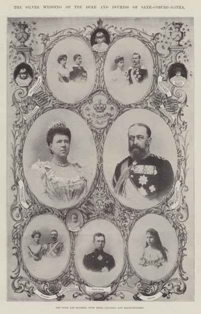 Saxe-Coburg-Gotha Dükü ve Düşesi, Çocukları ve Torunları ile by English Photographer