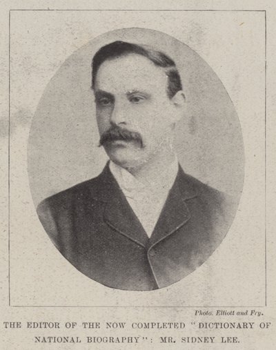 Şimdi Tamamlanmış Ulusal Biyografi Sözlüğü Editörü, Bay Sidney Lee by English Photographer