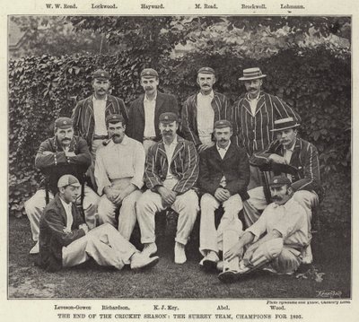 Kriket Sezonunun Sonu, Surrey Takımı, 1895 Şampiyonu by English Photographer