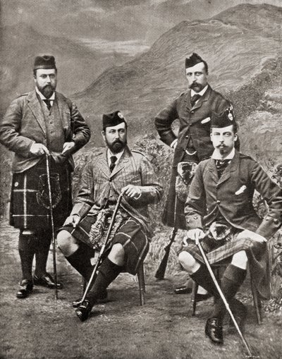 Dört Prens, 1881 (bw fotoğraf) by English Photographer