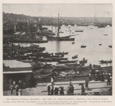 Fransız-Türk Olayı, Konstantinopolis Limanı, Fransız Rıhtımlarını Gösteriyor by English Photographer